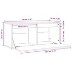 vidaXL Armoire murale Marron miel 80x30x35 cm Bois de pin massif