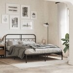 vidaXL Tête de lit métal noir 137 cm