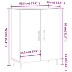 vidaXL Buffet chêne sonoma 69 5x34x90 cm bois d'ingénierie