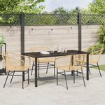 vidaXL Ensemble de salle à manger de jardin 5 pièces marron en poly rattan