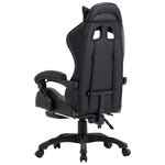 Chaise fauteuil siège pivotante de bureau informatique étude de jeux vidéo avec repose-pied et similicuir gris 02_0024219
