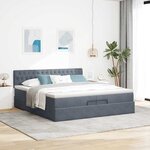 vidaXL Cadre de lit ottoman avec matelas gris foncé 200x200 cm velours