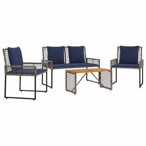 vidaXL Ensemble de meubles d'extérieur avec coussin acier