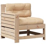 vidaXL Salon de jardin 4 Pièces avec coussins Bois de pin massif