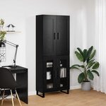 vidaXL Haut Armoire Chêne noir 69 5 x 34 x 180 cm Bois d'ingénierie