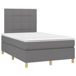 vidaXL Sommier à lattes de lit et matelas et LED Gris foncé 120x200 cm