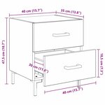 vidaXL Cabinet de chevet avec tiroir Chêne noir 40 x 35 x 47 5 cm