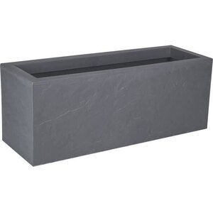 Jardinière Volcania Up 57 L - 79 5 x 29 5 x 29 5 cm - Gris galet - Décor Imitation Pierre