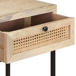 vidaXL Table console 100x35x76 cm Bois de manguier et canne naturelle