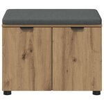 vidaXL Banc d'entrée avec coussin Chêne artisanal 60 x 38 x 46 cm