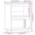 vidaXL Armoire console Blanc 60x34x75 cm Bois de pin solide