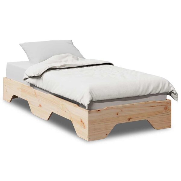 vidaXL Cadre de lit sans matelas empilable 90x190 cm bois massif