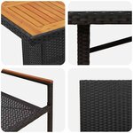 vidaXL Ensemble de salle à manger pour jardin 7 Pièces Noir et Marron