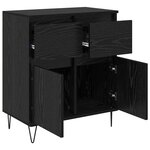 vidaXL Buffet Chêne noir 60 x 35 x 70 cm Bois d'ingénierie et fer