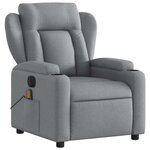 vidaXL Fauteuil de massage inclinable électrique gris clair tissu