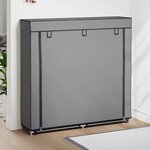 vidaXL Armoire à chaussures avec housse Gris 115x28x110 cm Tissu