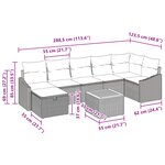 vidaXL Ensemble de canapé de jardin 8 pièces avec coussins noir poly rattan