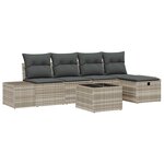 vidaXL Ensemble de canapé de jardin 6 Pièces Gris clair 55 x 62 x 69 cm