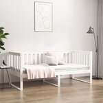 vidaXL Lit de jour sans matelas blanc 100x200 cm bois de pin massif