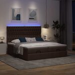 VidaXL Cadre de lit ottoman avec matelas marron foncé 180x200 cm tissu