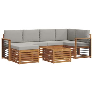vidaXL Ensemble de canapés d'extérieur 7 pc Gris Naturel et Clair