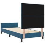 Cadre de Lit vidaXL Bleu Foncé 90x200 cm Velours