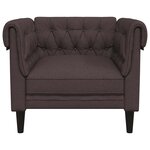 vidaXL Fauteuil Chesterfield marron foncé tissu