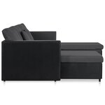vidaXL Canapé-lit extensible à 4 places Similicuir Noir