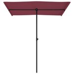 vidaXL Parasol de jardin et mât en aluminium 180x110 cm rouge bordeaux