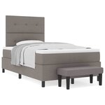vidaXL Lit à ressorts avec matelas Taupe 120 x 200 cm tissu
