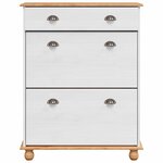 vidaXL Cabinet à chaussures avec tiroir ASKIM Blanc 85 x 35 x 108 cm