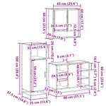 vidaXL Ensemble de meubles de salle de bain 3 Pièces Chêne marron