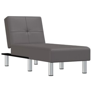 vidaXL Chaise longue gris similicuir