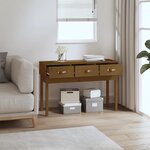 vidaXL Table console Marron miel 114x40x75 cm Bois massif de pin