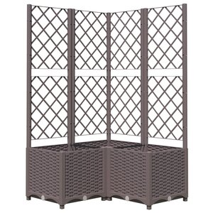 vidaXL Jardinière avec treillis Marron 80x80x136 cm PP
