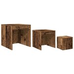 vidaXL Tables gigognes 3 Pièces vieux bois bois d'ingénierie