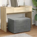 vidaXL Tabouret Gris foncé 61 x 41 x 40 cm Velours et Bois Composite