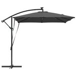 vidaXL Parasol banane à mât déporté Anthracite 249 x 249 x 250 cm