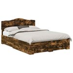 vidaXL Cadre de lit Chêne fumé 140 x 200 cm Bois d'ingénierie