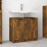 vidaXL Armoire de bain Chêne fumé 64 5x33 5x59 cm Bois d'ingénierie