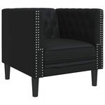 vidaXL Fauteuil Chesterfield Argyle Noir 71 x 74.5 x 70.5 cm Faux cuir
