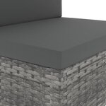 vidaXL Canapé sectionnel 2 places Résine tressée Gris