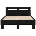 vidaXL Cadre de lit en chêne Chêne noir Bois d'ingénierie 135 x 190 cm