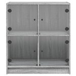 vidaXL Armoire latérale avec portes en verre sonoma gris 68x37x75 5 cm
