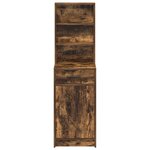 vidaXL Highboard en chêne fumé  40x41x135 cm  en bois d'ingénierie