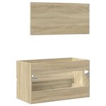 vidaXL Meuble de salle de bain avec miroir chêne sonoma 80x38 5x45 cm