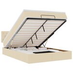 vidaXL Lit ottoman avec matelas et LED crème 140x200 cm tissu