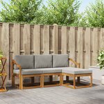 vidaXL Ensemble de canapés d'extérieur 4 pc Gris Naturel et Clair