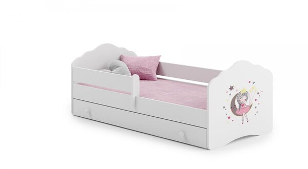 Lit enfant FALA BAR+SZU 140x70 Lune avec tiroir de rangement avec matelas