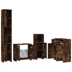 vidaXL Ensemble de meubles de salle de bain 4 Pièces Chêne fumé Bois